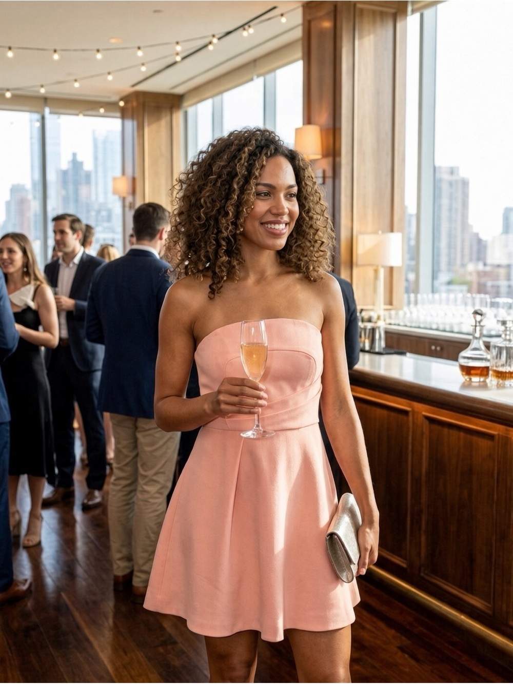 KEEPSAKE the Label Blush Strapless Fit-and-Flare Dress